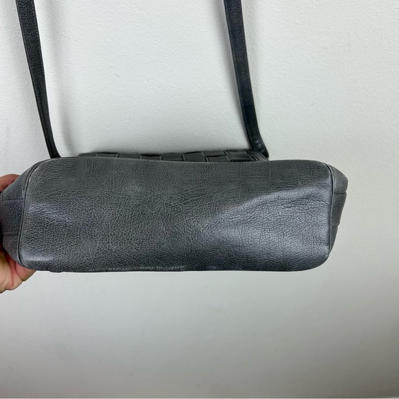 Sharif Vintage Leather Basket Weave Purse gray - Picture 6 of 10